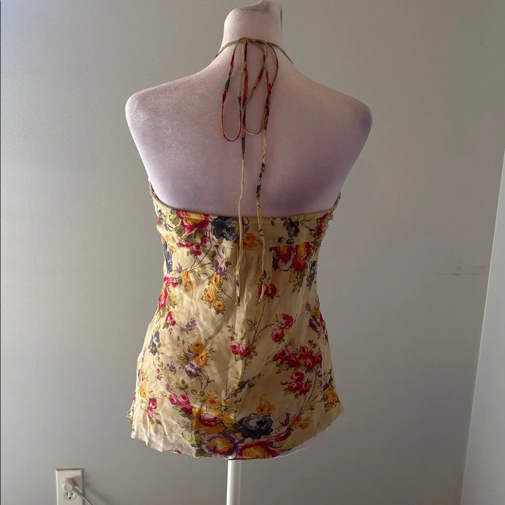 [Mint] Floral Silk Halter Blouse - Size 4 NWT - Picture 4 of 6